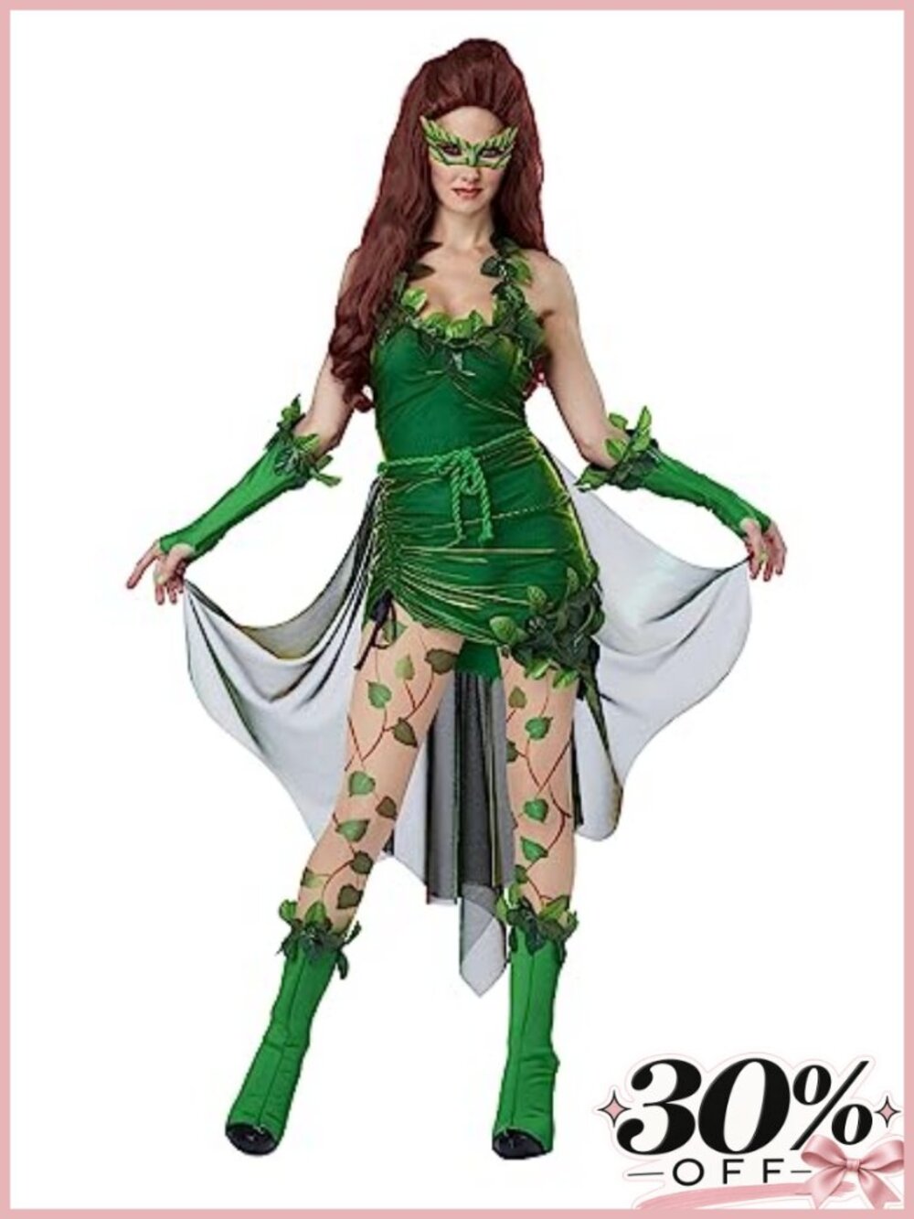 Lethal Beauty Ladies Costume Dress Mask Glovelettes Boot Covers Large